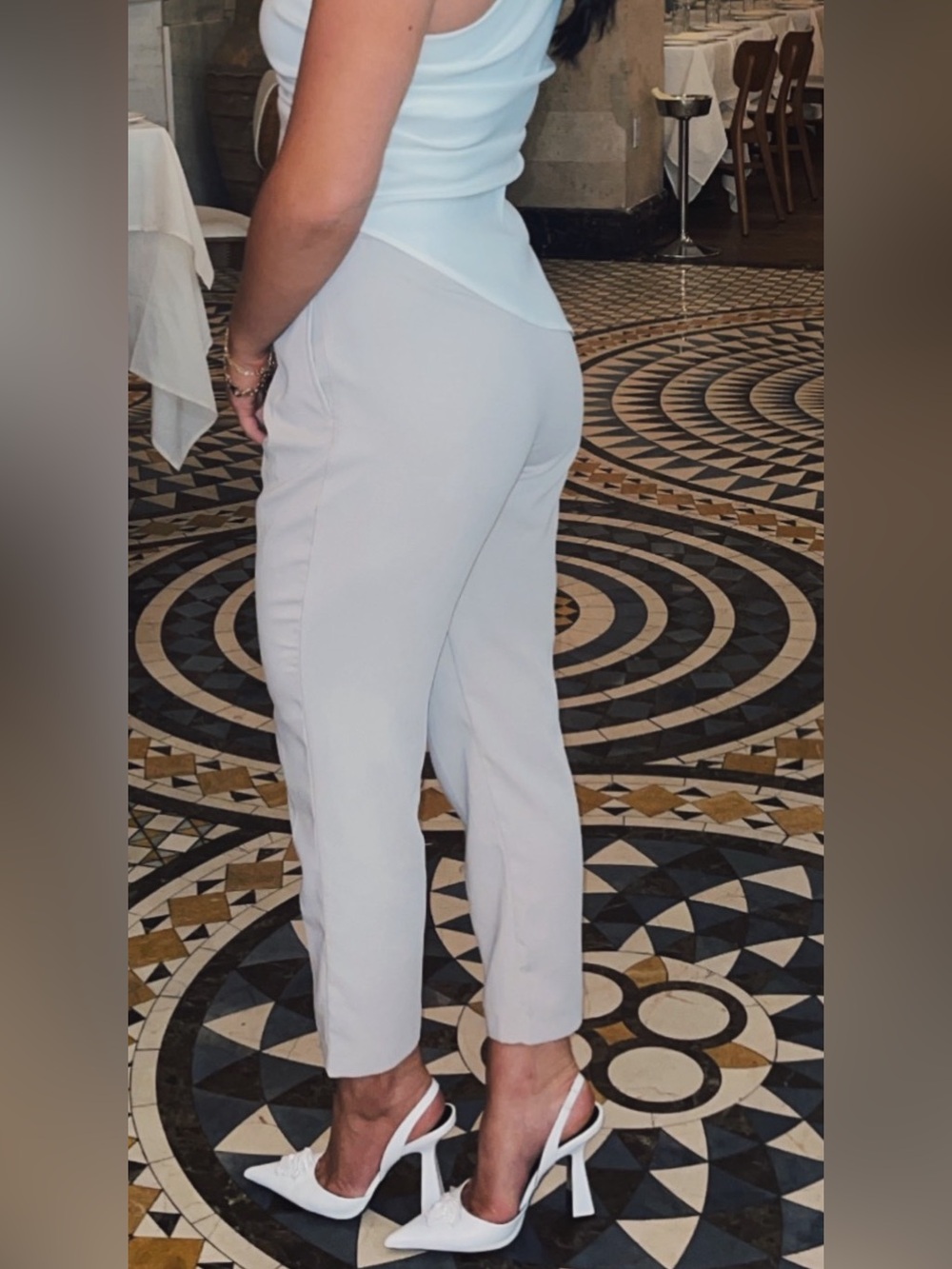 Zara Beige Ankle Skinny Pant